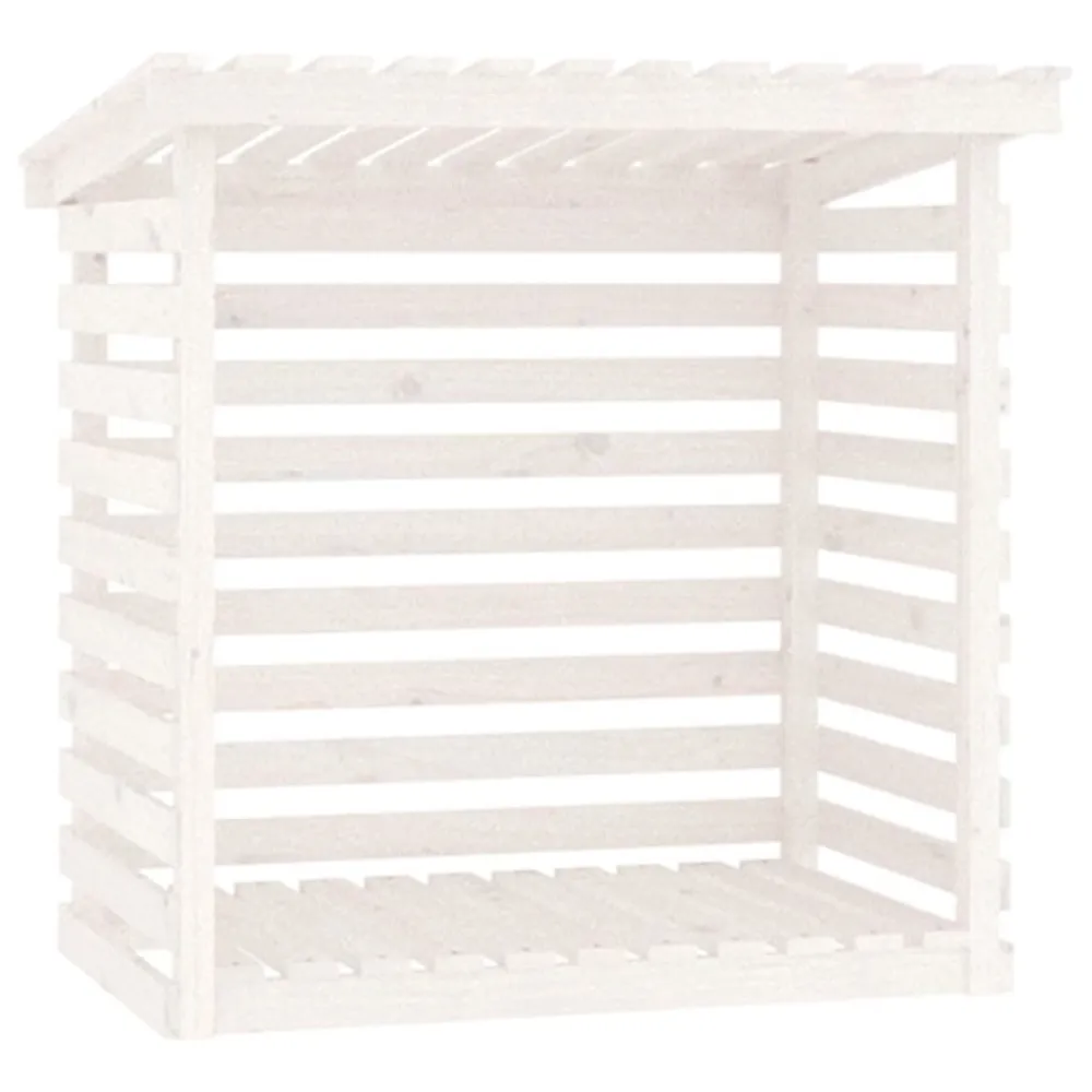 Suporte para lenha 108x73x108 cm pinho maciço branco