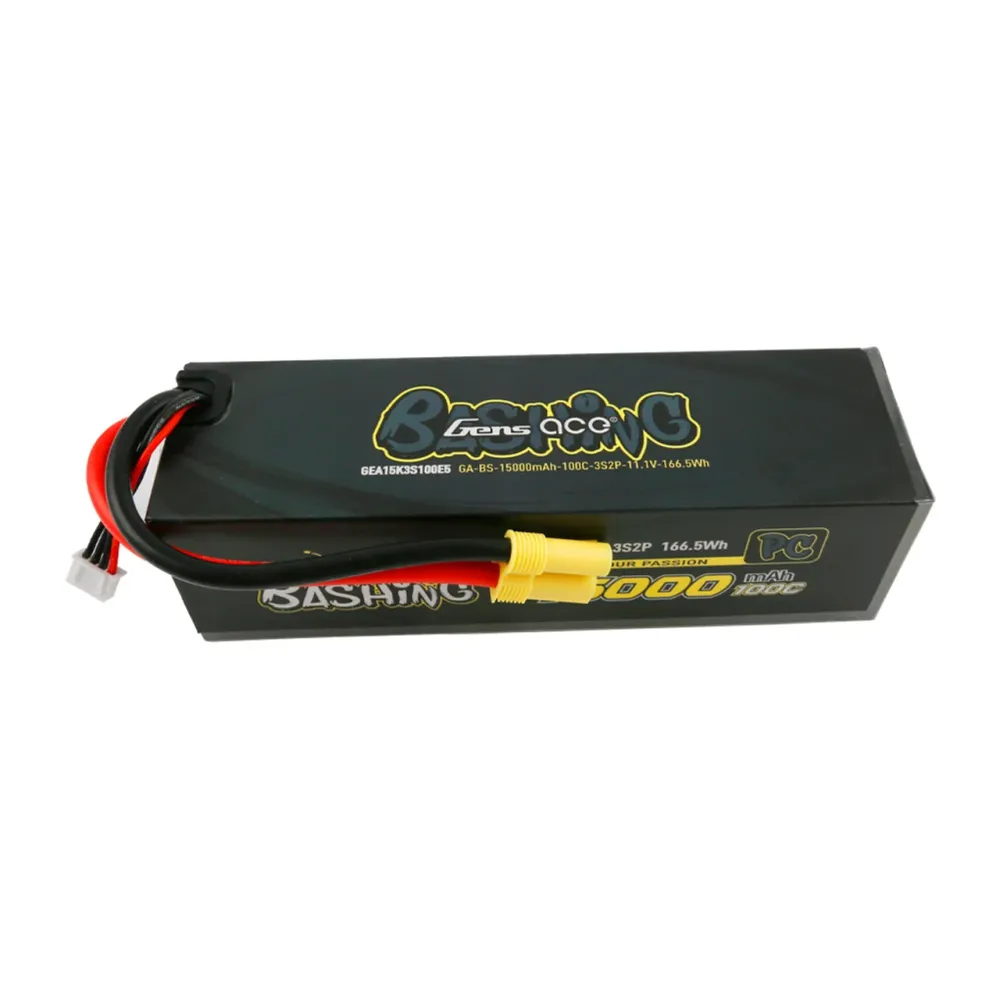 Pacote de bateria Bashing Pro Lipo Gens Ace 15000mah 3S2P 100C 11.1V com plugue EC5 para Arrma