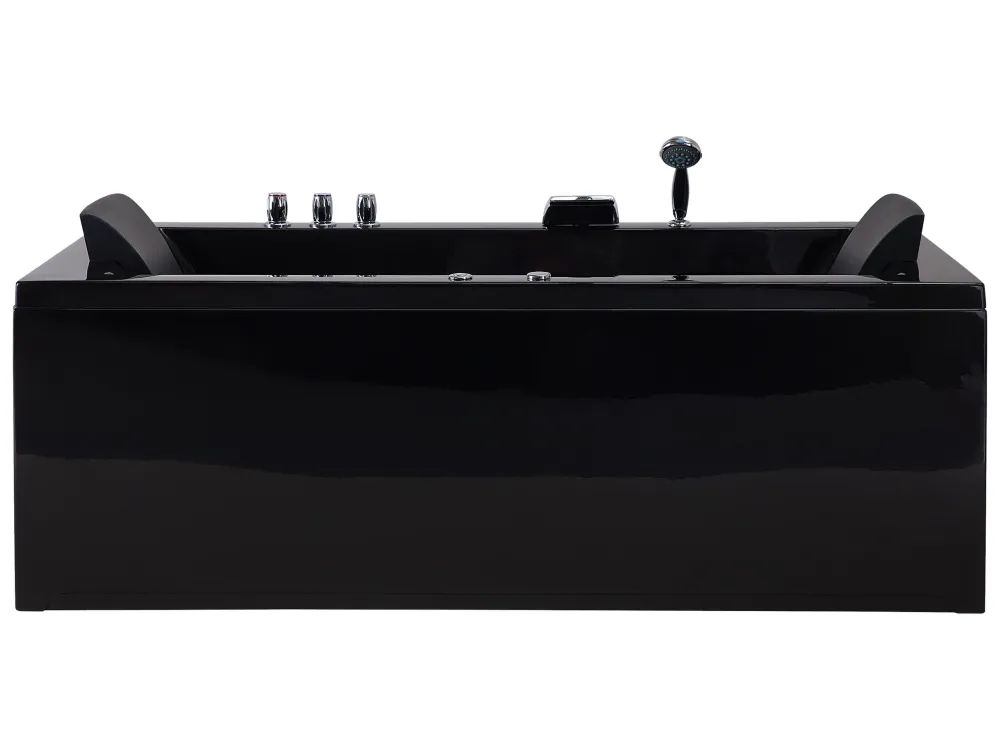 Right Hand Whirlpool Bath LED 1830 x 900 mm Preto VARADERO