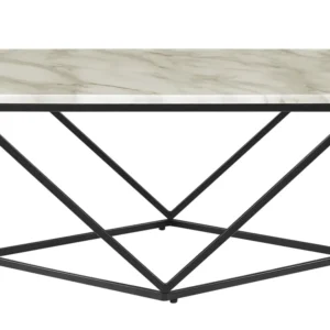 Marble Effect Coffee Table Beige and Onix MALIBU
