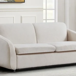 Sofá expresso convertível Naturali Tecido bouclette creme