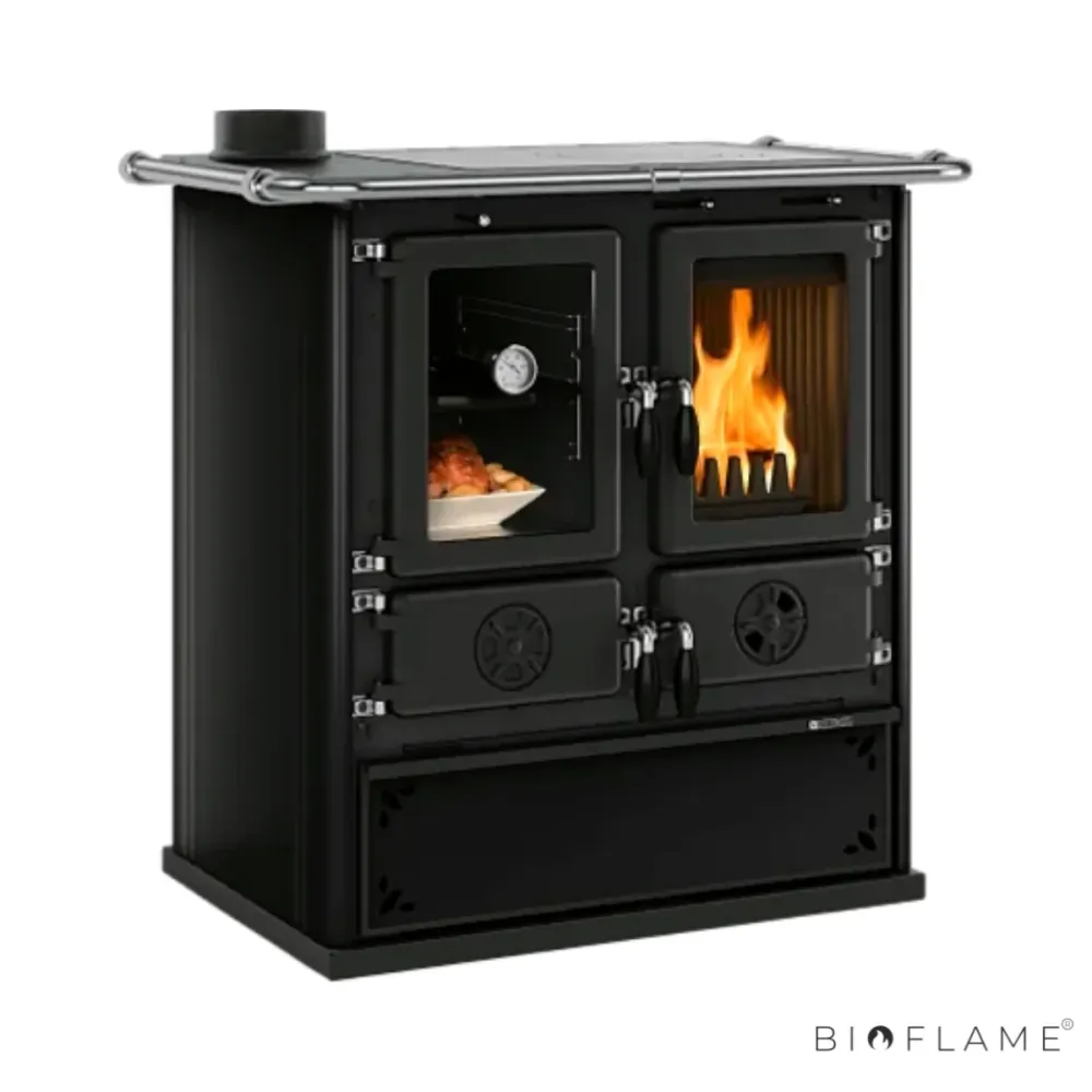 FOGÃO LENHA - NORDICA EXTRAFLAME ROSETTA SINISTRA ÇO - Compatível com Modelos Gás