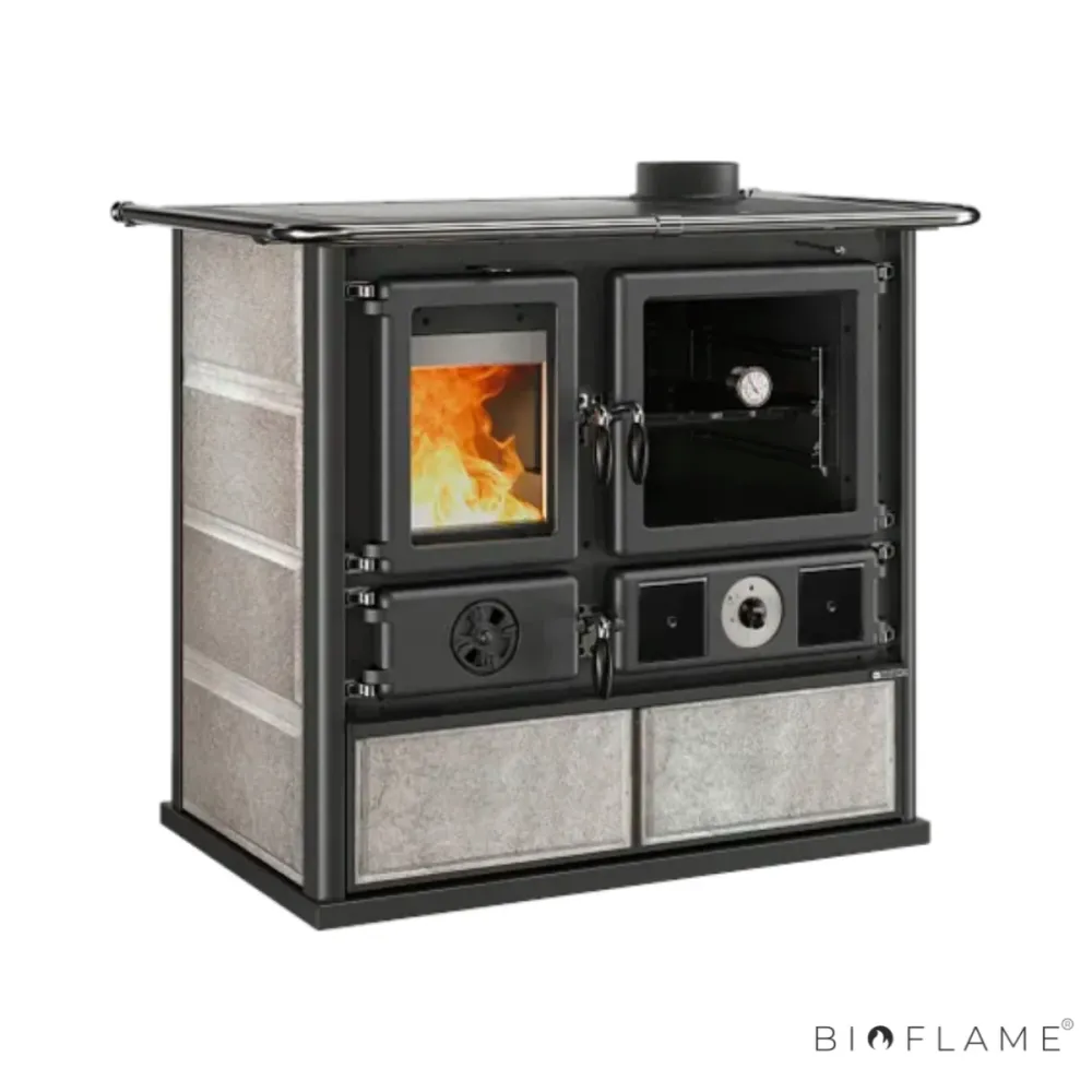Grelha de ço FOGÃO LENHA PARA AQUECIMENTO CENTRAL - NORDICA EXTRAFLAME TERMOROSA DSA
