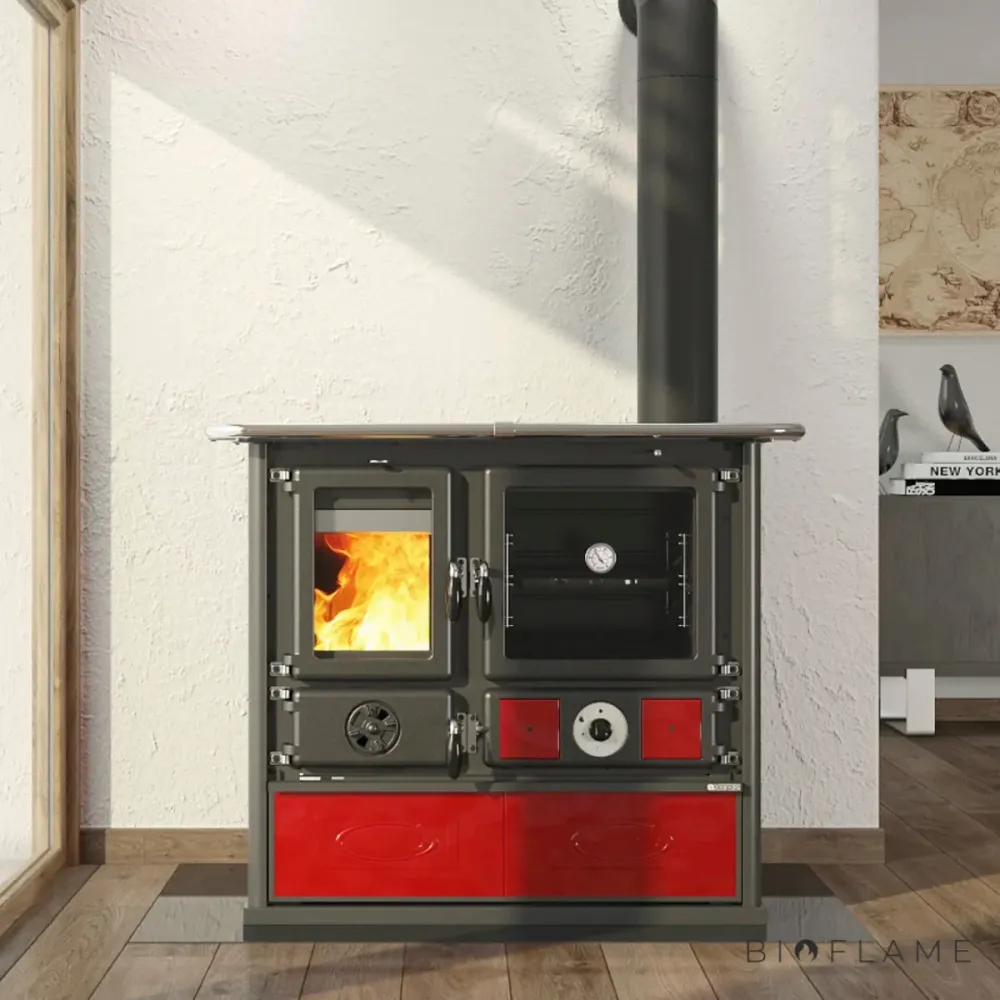 Grelha de ço FOGÃO LENHA PARA AQUECIMENTO CENTRAL - NORDICA EXTRAFLAME TERMOROSA DSA