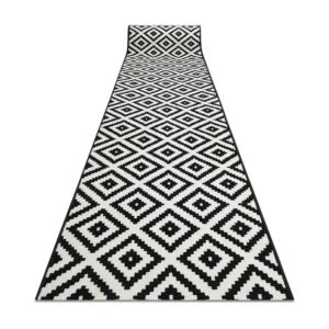 PASSADEIRA BCF MORAD Ruta diamantes preto / creme 70x300 cm