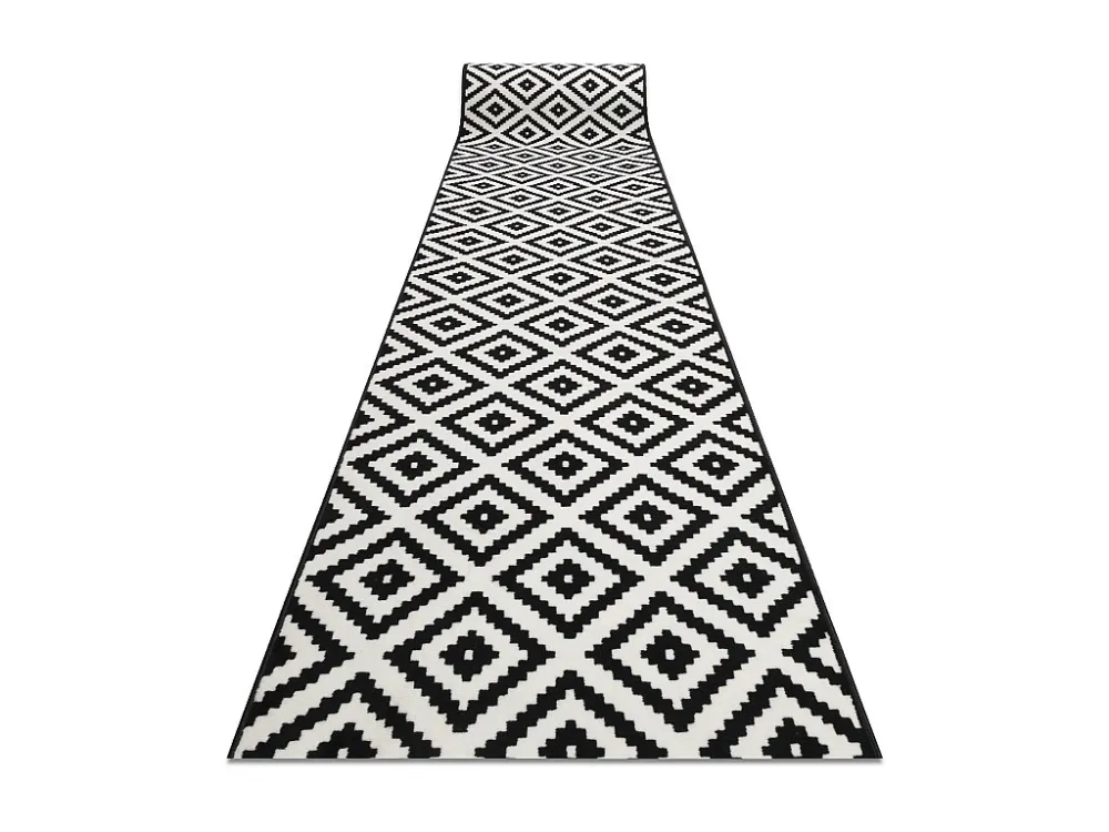 PASSADEIRA BCF MORAD Ruta diamantes preto / creme 70x300 cm