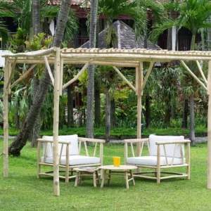 Redes de Sustentação Pérgula monobloco robusta em madeira de teca 9 m² TULUM