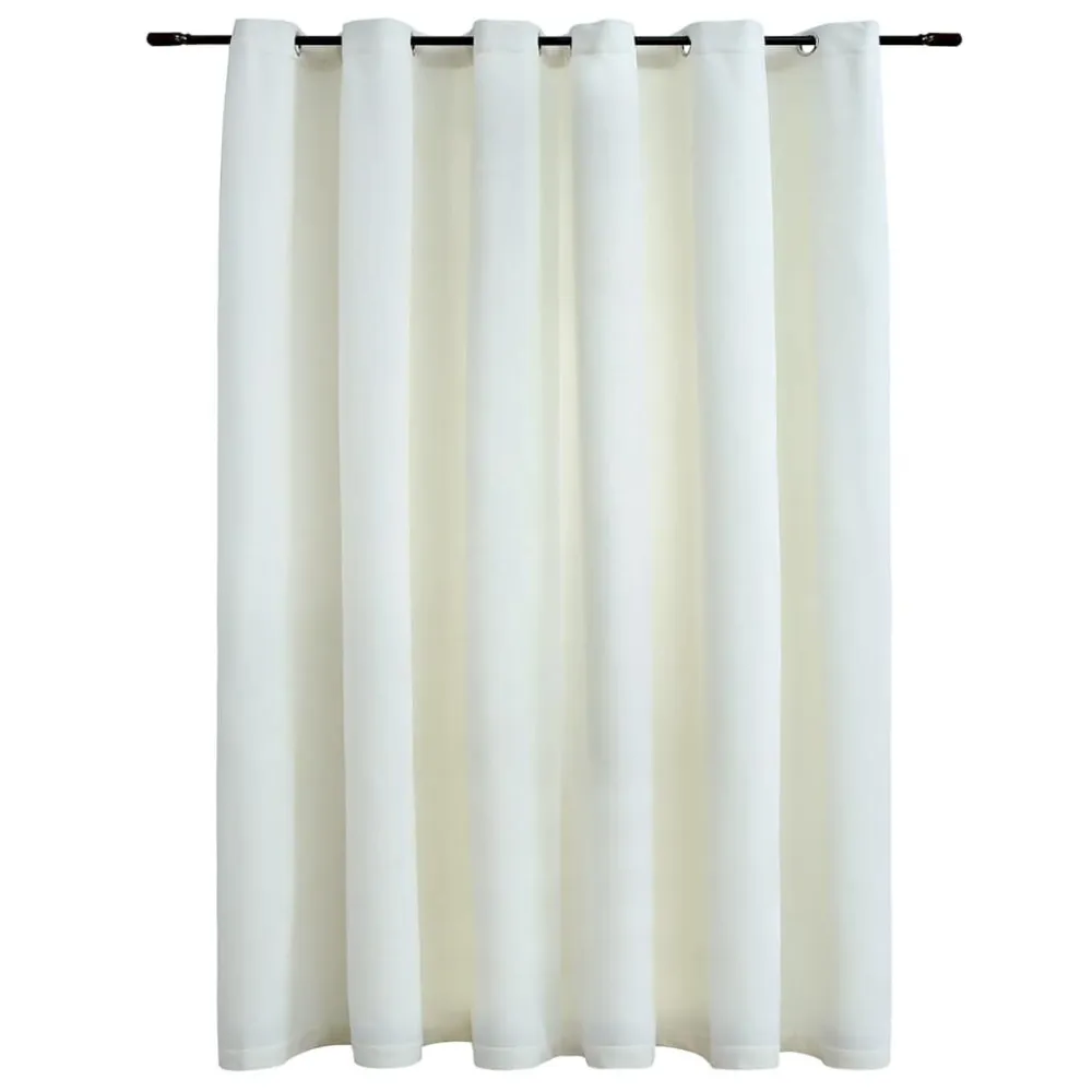 Cortina blackout com argolas em metálico 290x245 cm veludo creme