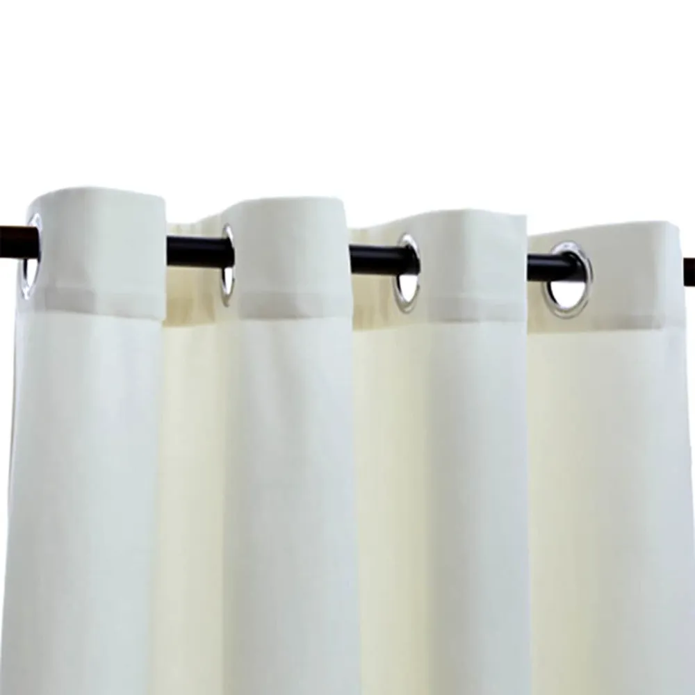 Cortina blackout com argolas em metálico 290x245 cm veludo creme