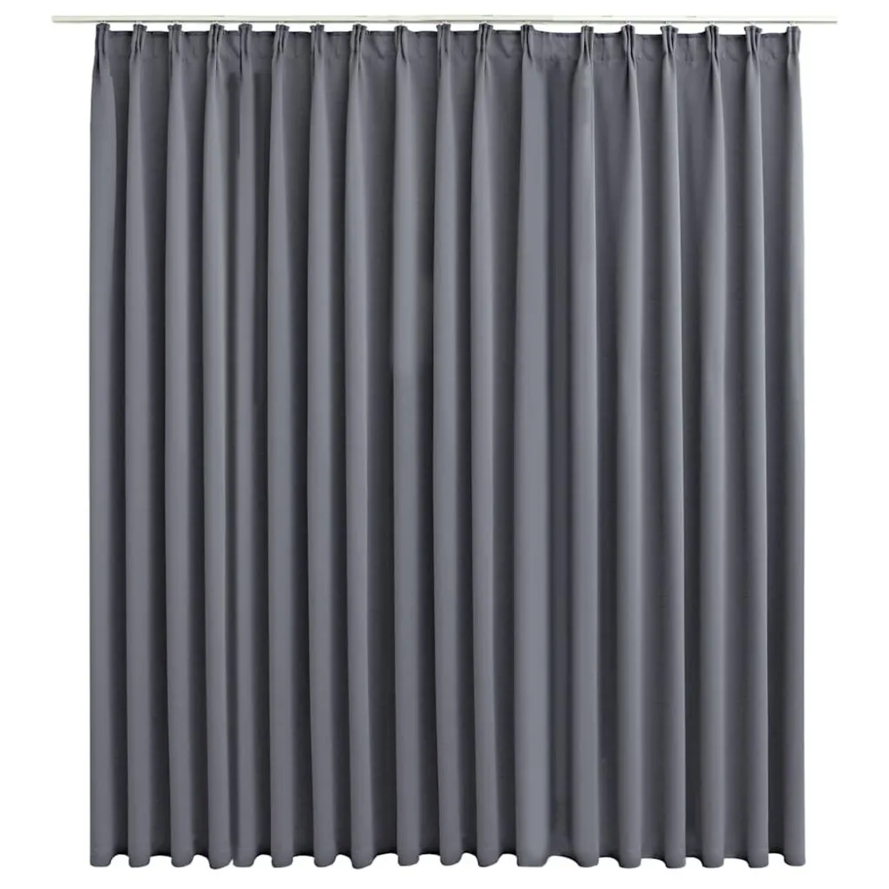 Cortina blackout com ganchos 290x245 cm cinzento