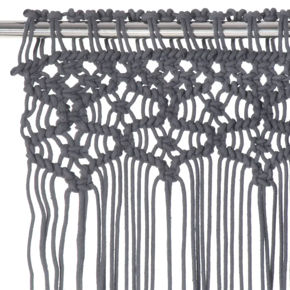 Cortina em macramé 140x240 cm algodão antracite