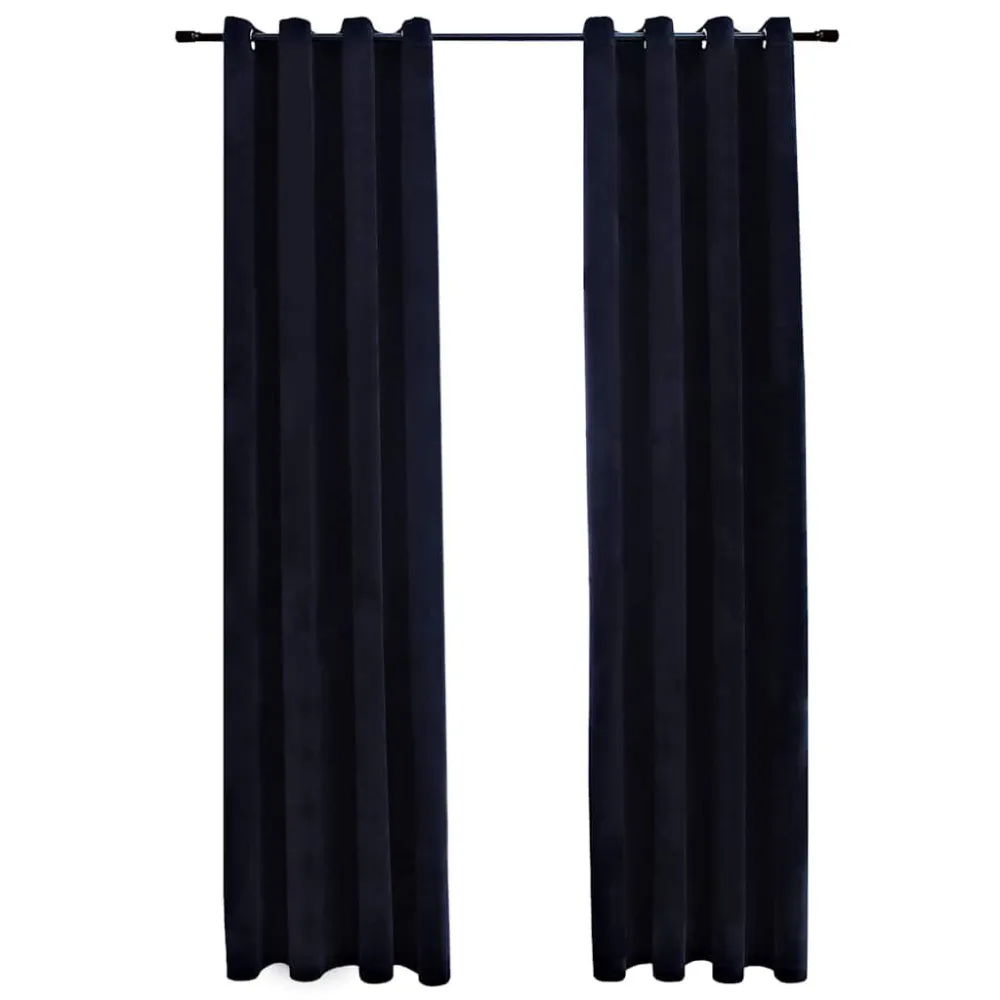 Cortinas blackout com argolas 2 pcs 140x175 cm veludo preto