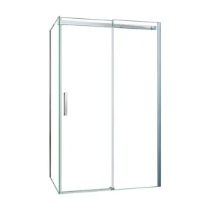 Porta de correr frontal e Painel lateral Perfil cromado Vidro temperado 6mm (1075-1095)x(983-1003)x1950mm-AICA