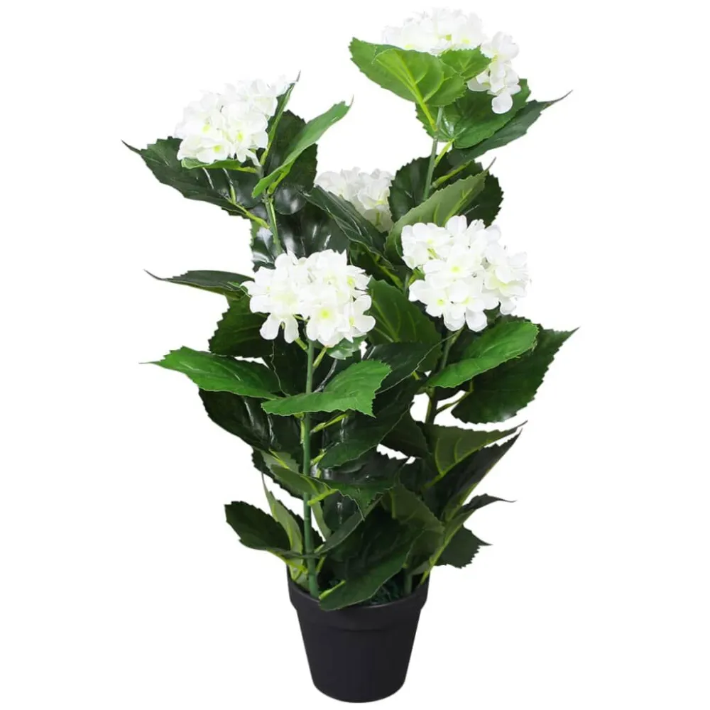 Arranjo de Flores Artificiais Planta hortênsia artificial com vaso 60 cm branco
