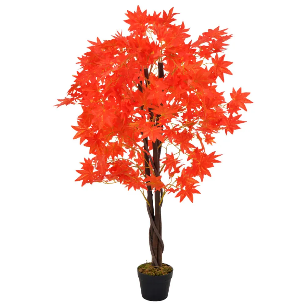 Buquê de Flores Artificiais Planta bordo artificial com vaso vermelho 120 cm
