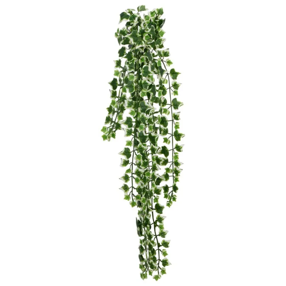 Premium Decorativo Planta suspensa artificial 12 pcs 339 folhas 90 cm verde/branco