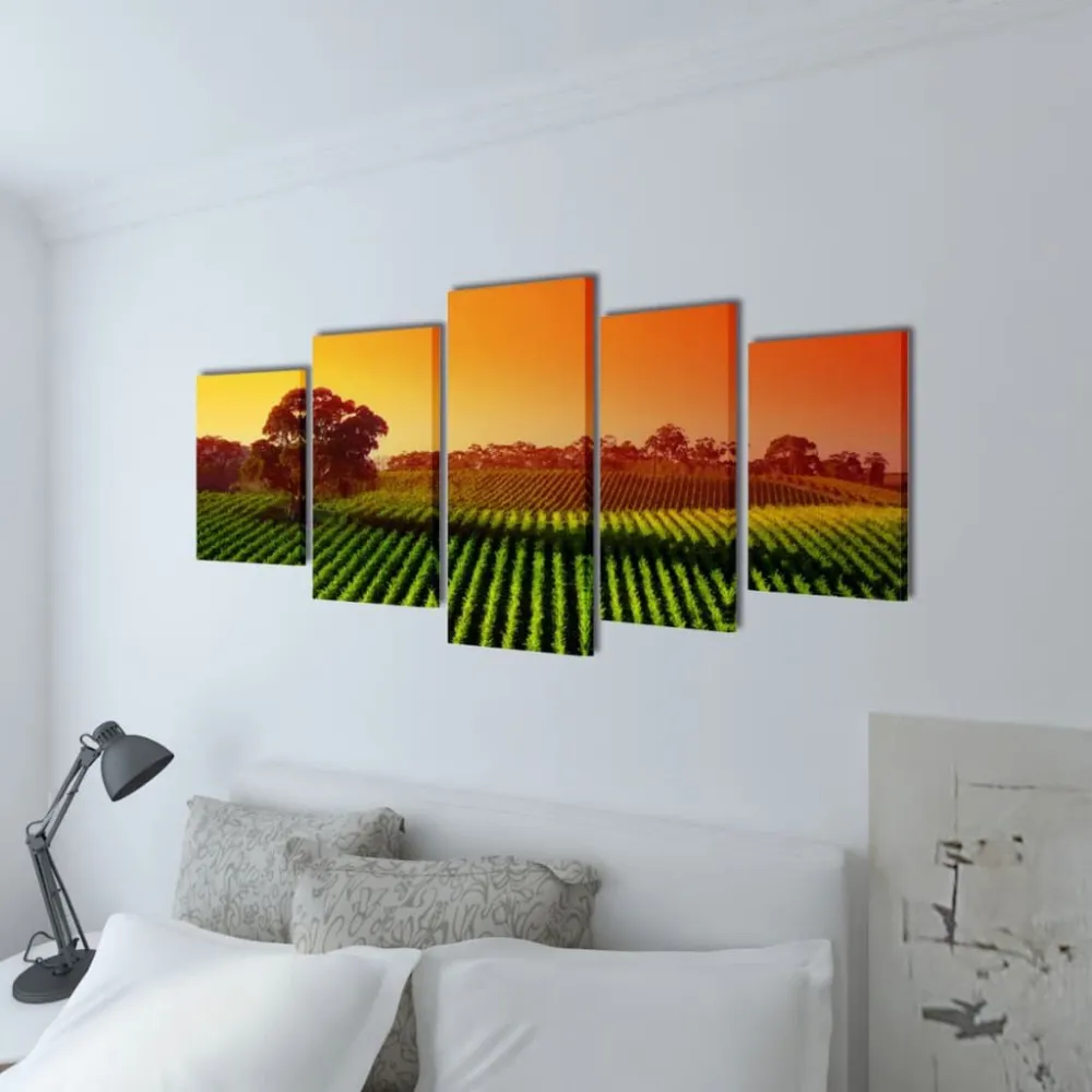 Poster Decorativo Políptico impressão camposemplantações 200 x 100 cm