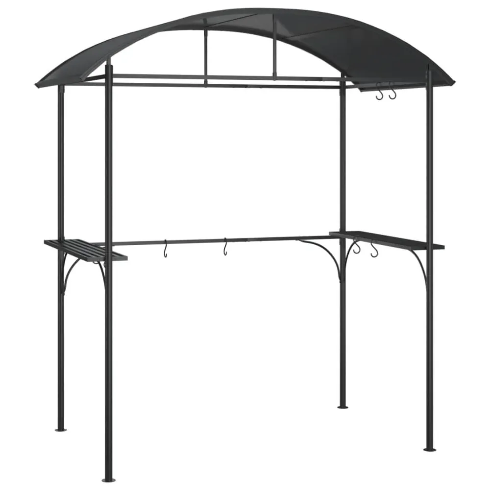 Gazebo churrasco prateleiras laterais 220x115x230 ço antracite | ço Inox | Impermeável