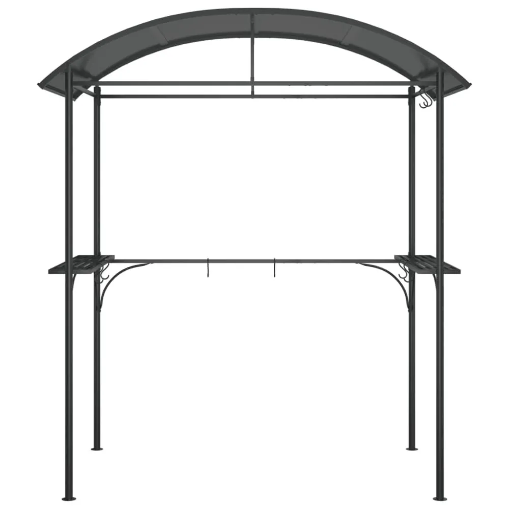 Gazebo churrasco prateleiras laterais 220x115x230 ço antracite | ço Inox | Impermeável