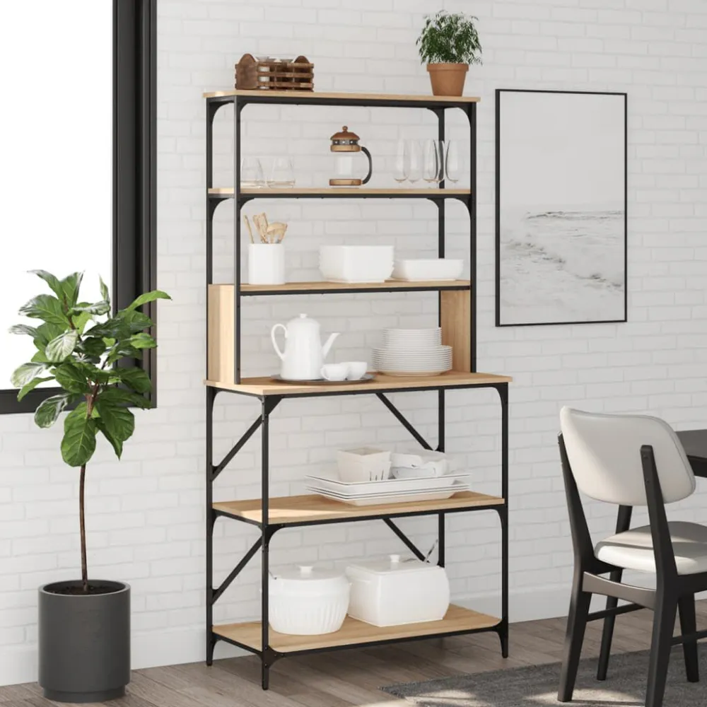 Kit de Limpeza Estante 6 prateleiras 90x40x180cm deriv.madeira carvalho sonoma