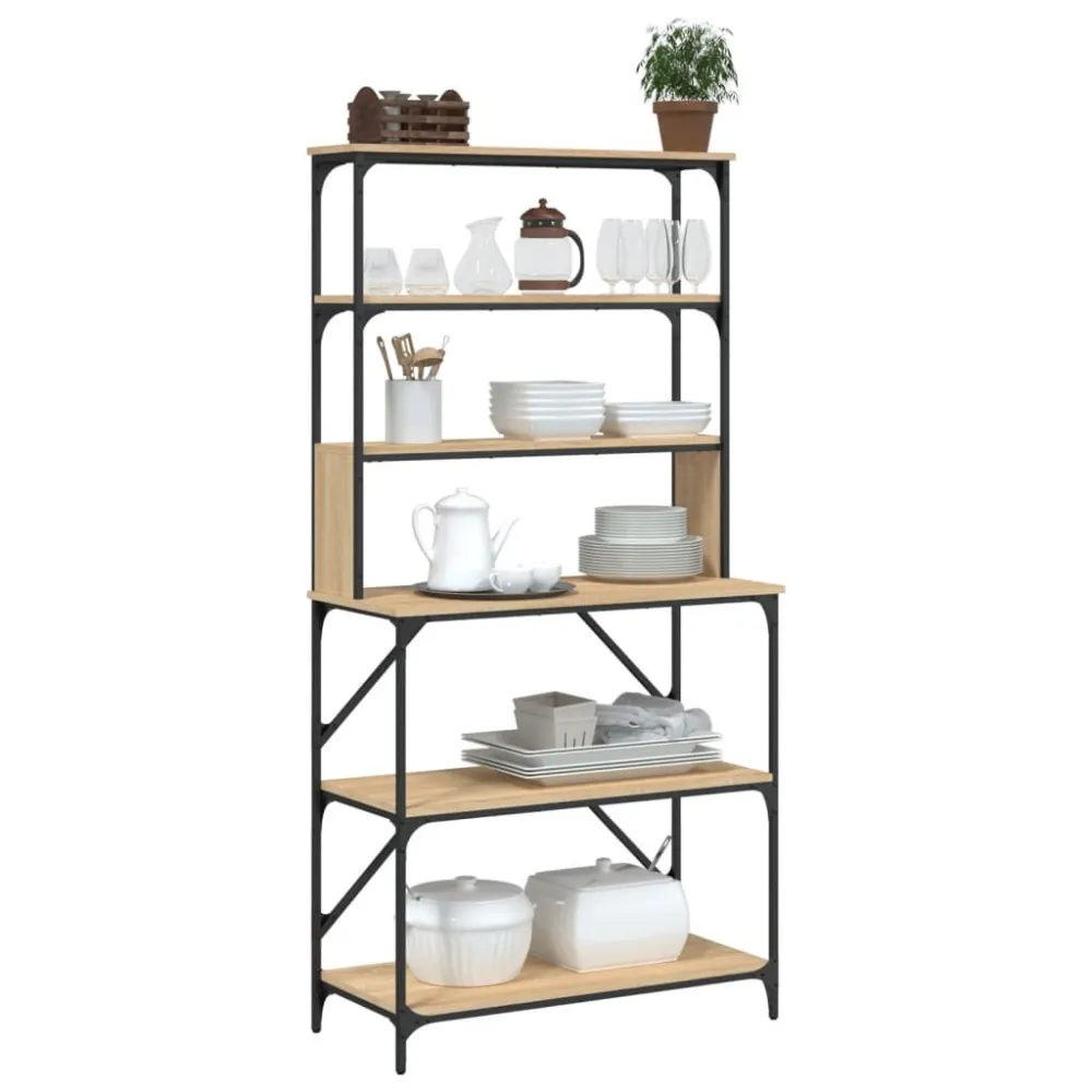 Kit de Limpeza Estante 6 prateleiras 90x40x180cm deriv.madeira carvalho sonoma