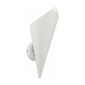 Aplique TOSEL CHÂTAIGNIER metálico cônico branco D14,5 x H25 cm Estilo Boho Chic