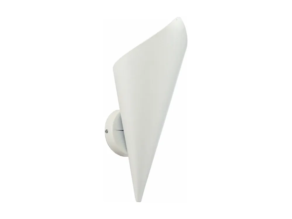 Aplique TOSEL CHÂTAIGNIER metálico cônico branco D14,5 x H25 cm Estilo Boho Chic
