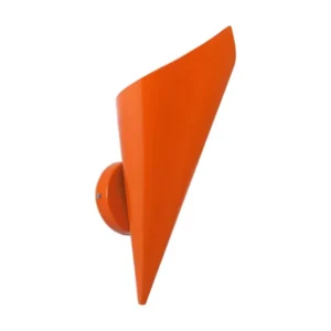 Aplique TOSEL CHÂTAIGNIER metálico cônico laranja D14,5 x H25 cm