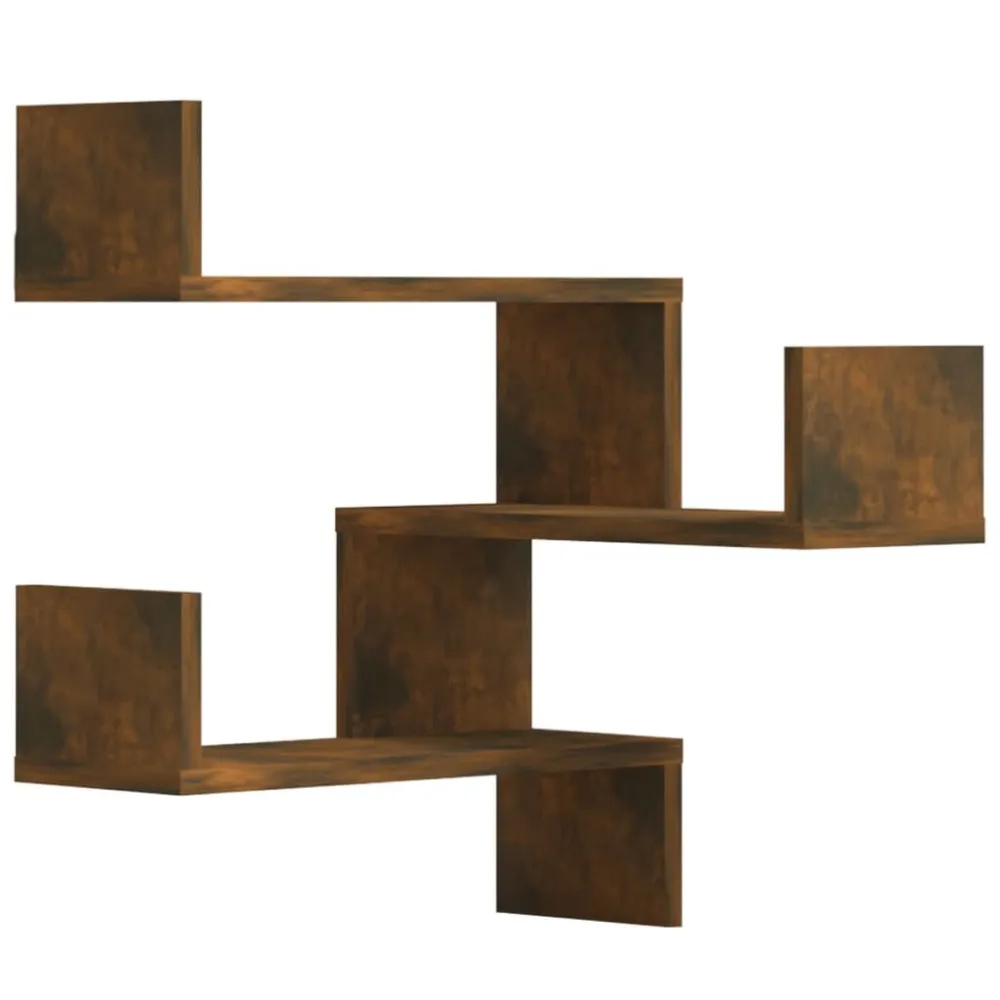 Estante canto 2pcs 40x40x50cm derivados madeira carvalho fumado Material Reciclado