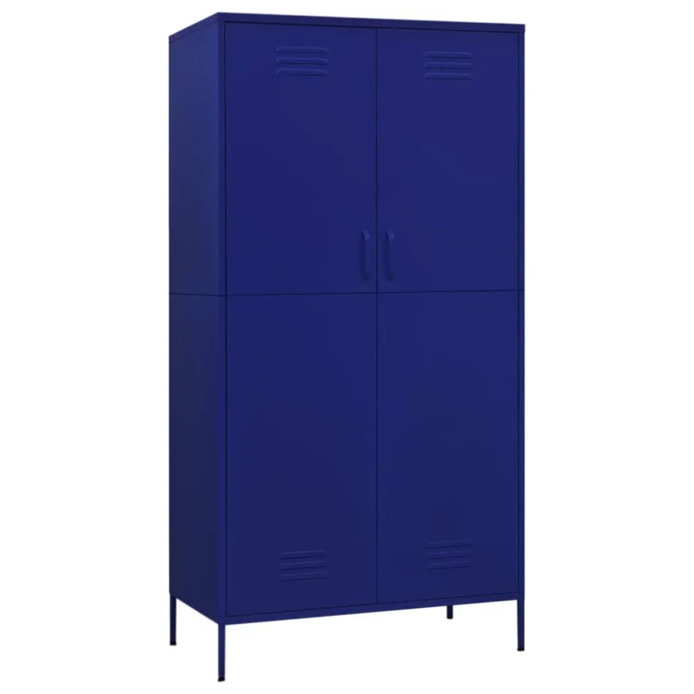 Roupeiro 90x50x180 cm ço azul-marinho