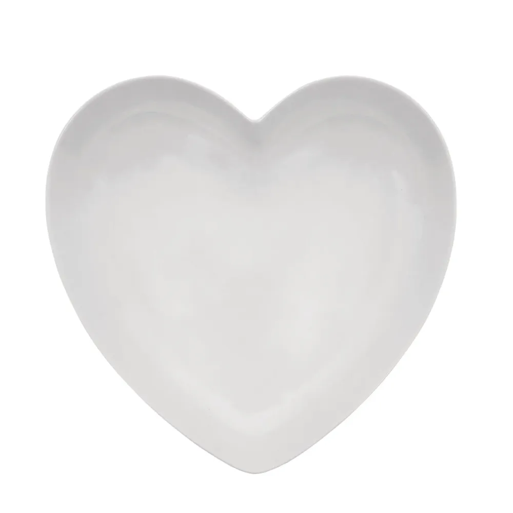Bandija de Entrada Prato Coração 23X22Cm Branco
