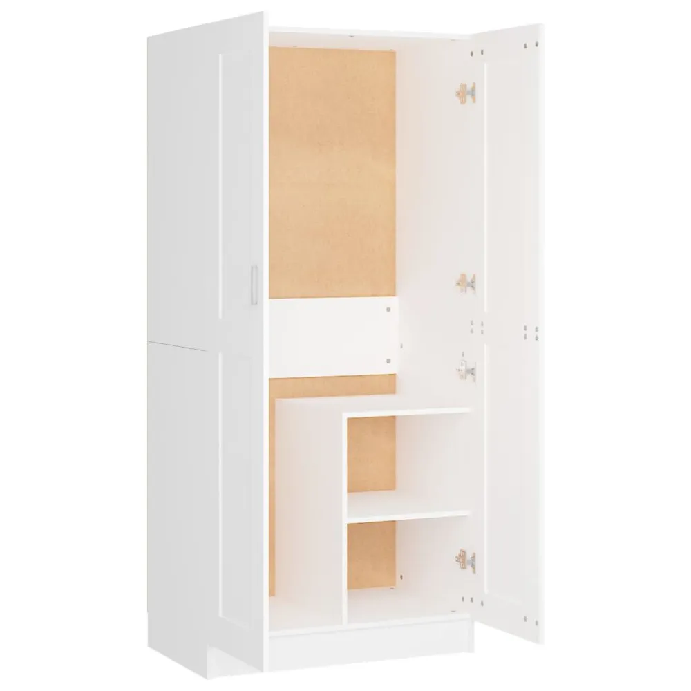 Roupeiro 82,5x51,5x180 cm contraplacado branco com 3 Divisórias