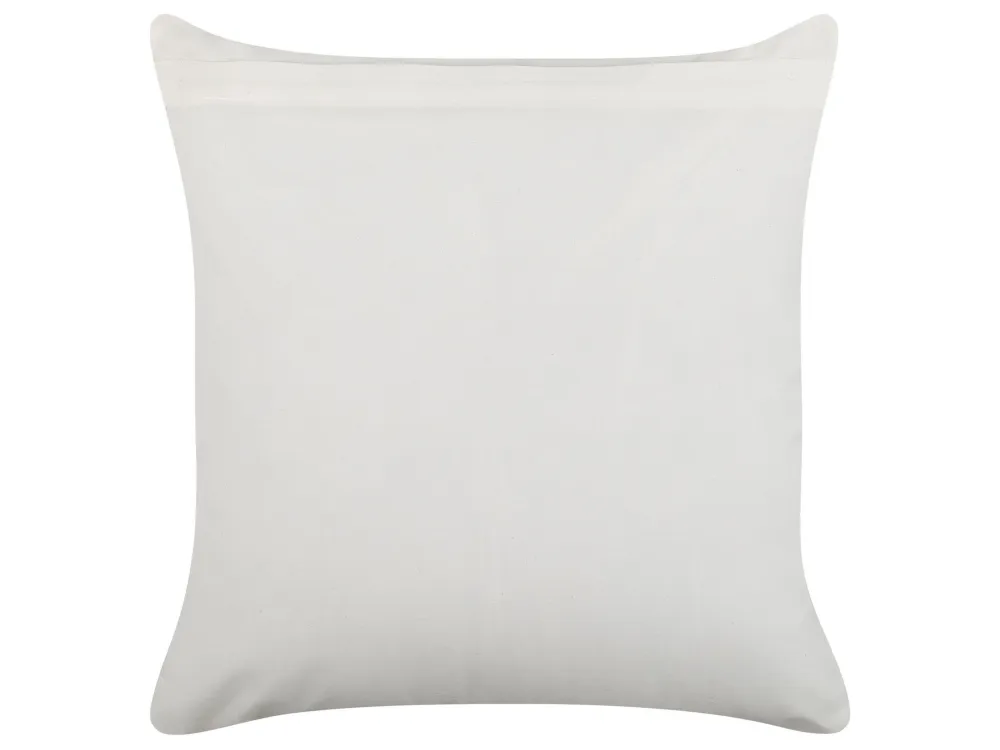 Cotton Cushion Oriental Pattern 45x45 cm Green and White LARICS