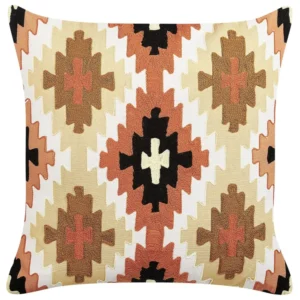 Embroidered Algodão Cushion Geometric Pattern 50 x 50 cm Multicolour SERAMPORE