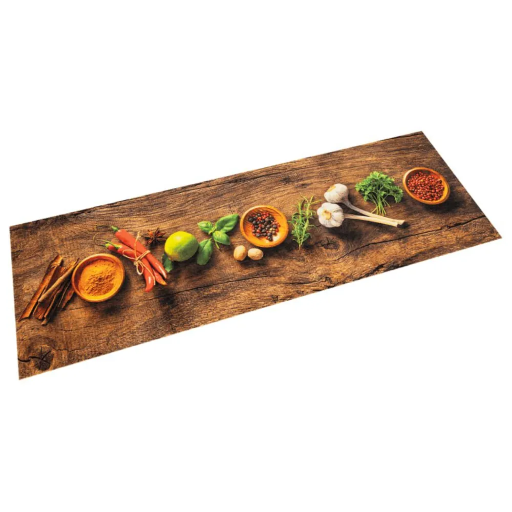 Tapete de cozinha lavável 45x150 cm veludo típico especiarias
