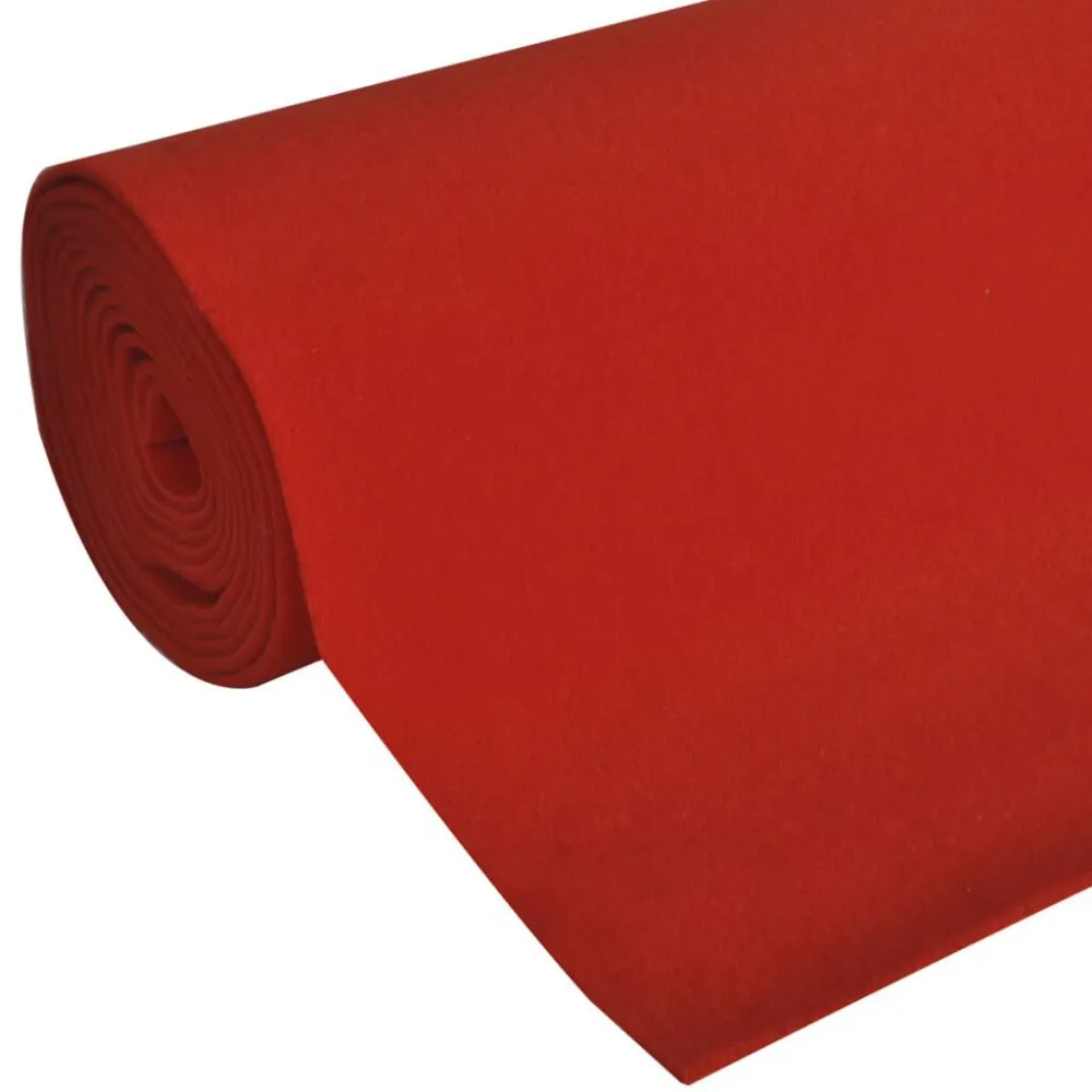 Tapete Vermelho 1 x 20 m, sólido 400 g/m2 Resistente Manchas