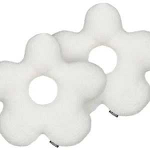 Set 2 Teddy Cushions 40 x 40 cm Pérola CAMPONULA