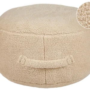 Pufe em tecido creme 50 x 50 x 30 cm ADLANA com 2 Anos de Garantia