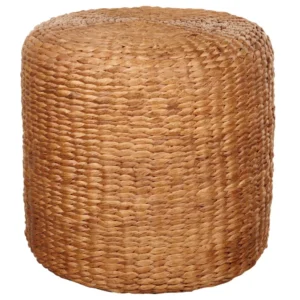Water Hyacinth Wicker Pouffe Light BICHIR II Fácil de Limpar