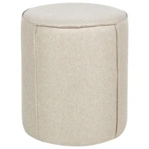 Acabamento em Veludo Tamborete em linho creme ⌀ 40 cm SEDONA