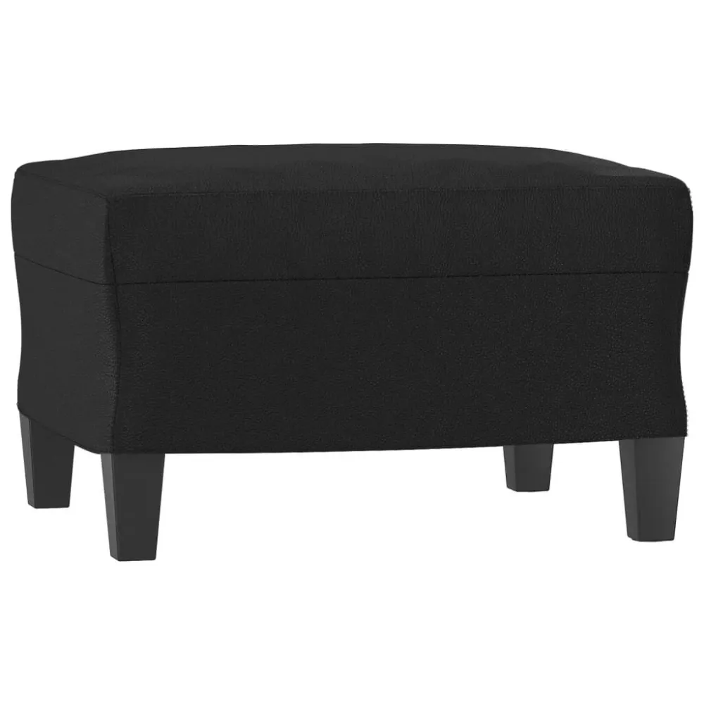 Design Exclusivo Apoio de pés 60x50x41 cm couro artificial preto