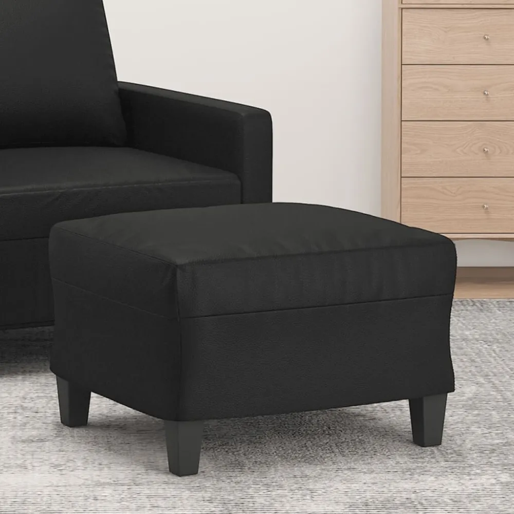 Design Exclusivo Apoio de pés 60x50x41 cm couro artificial preto