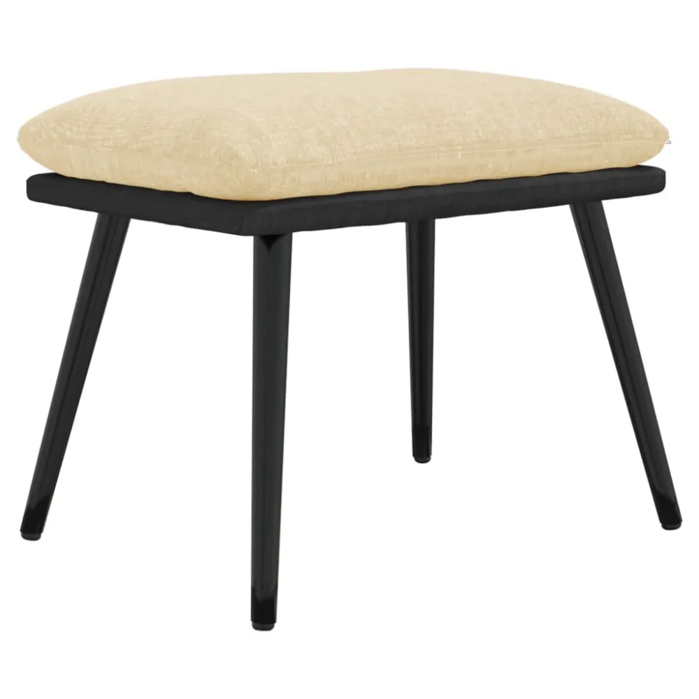 Móvel Articulado Apoio de pés 45x29,5x35 cm tecido/couro artificial cor creme