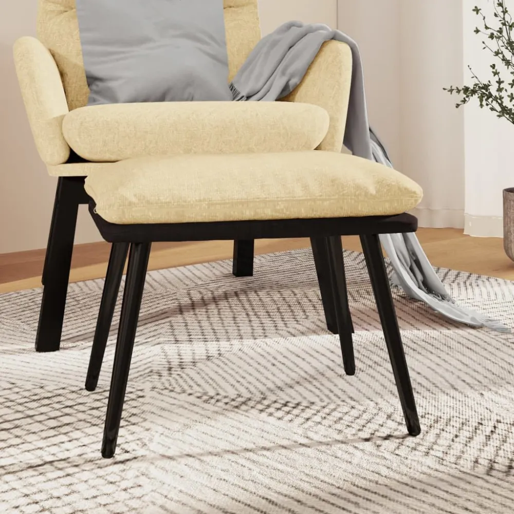 Móvel Articulado Apoio de pés 45x29,5x35 cm tecido/couro artificial cor creme