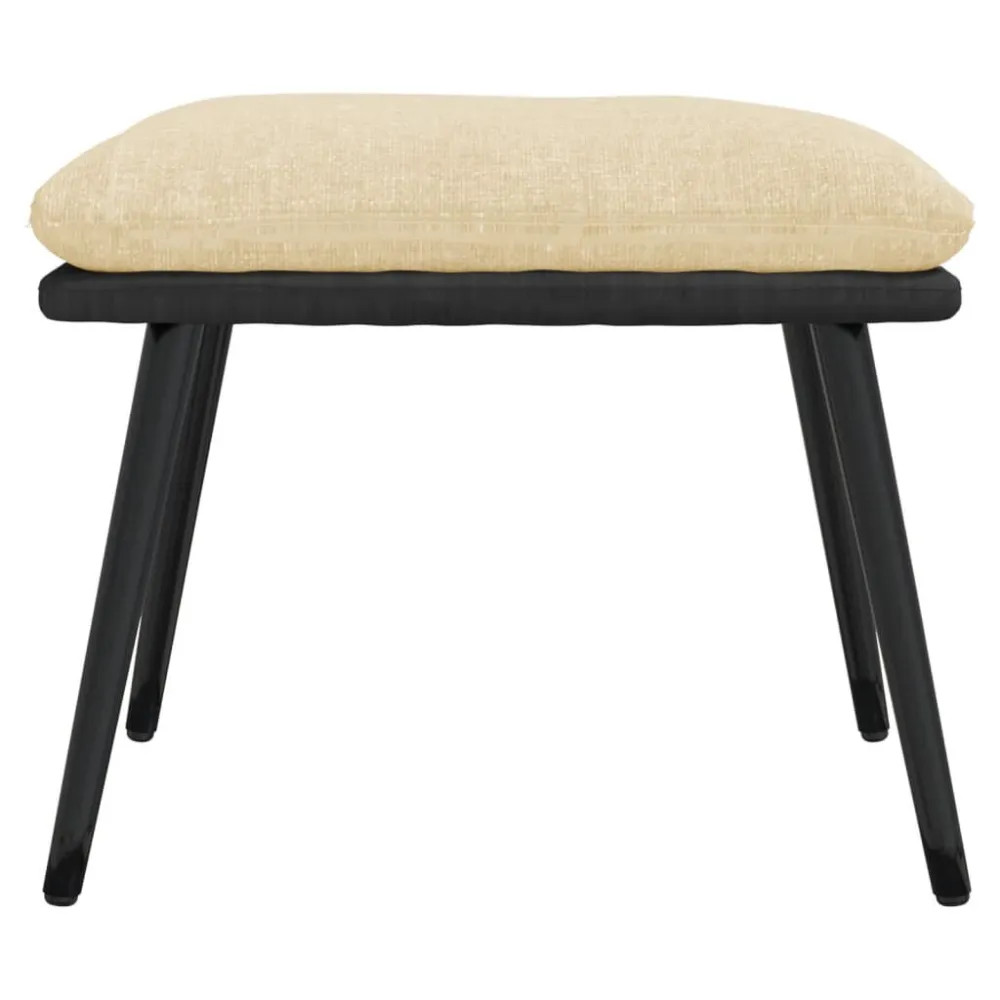 Móvel Articulado Apoio de pés 45x29,5x35 cm tecido/couro artificial cor creme
