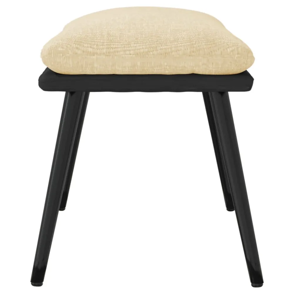 Móvel Articulado Apoio de pés 45x29,5x35 cm tecido/couro artificial cor creme
