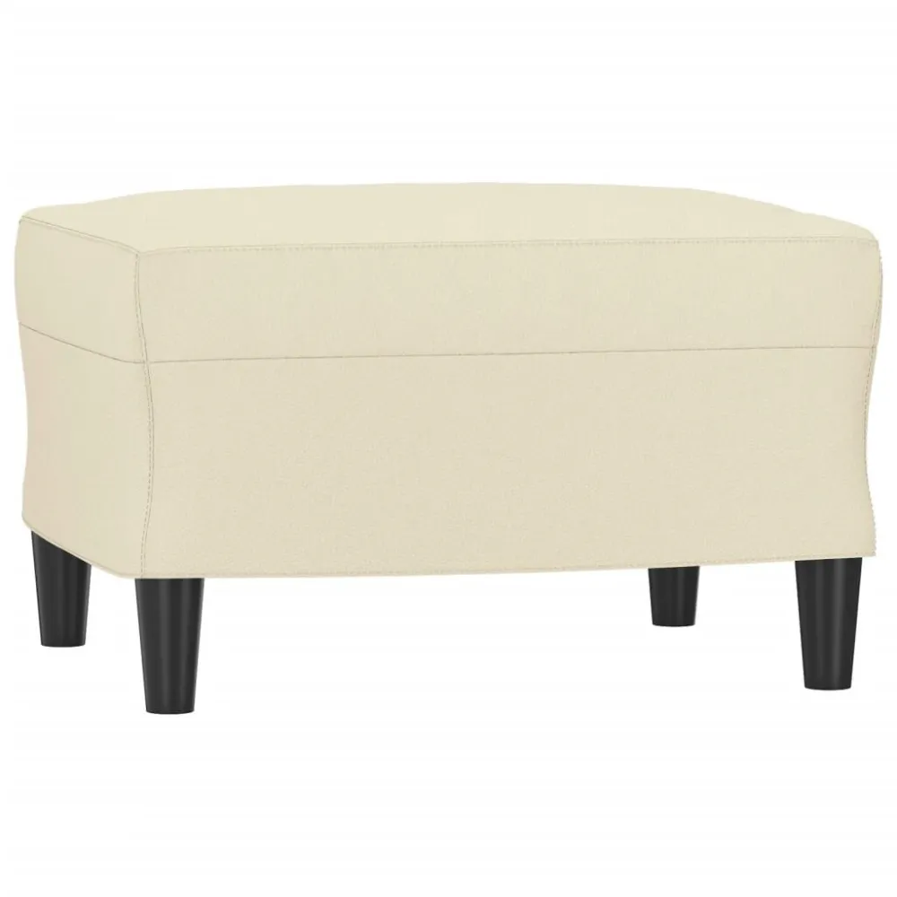 Móvel Escultural Apoio de pés 60x50x41 cm couro artificial cor creme