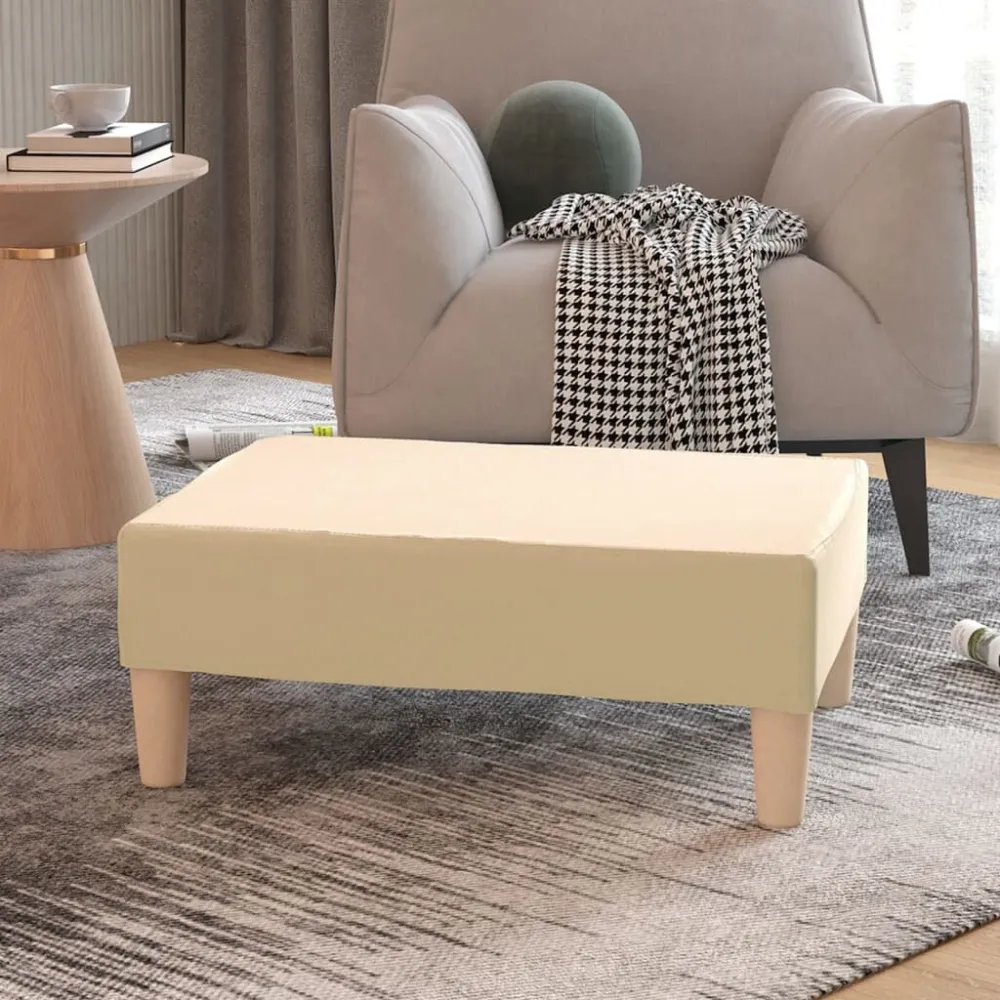 Móvel Multifuncional Apoio de pés tecido 78x56x32 cor creme