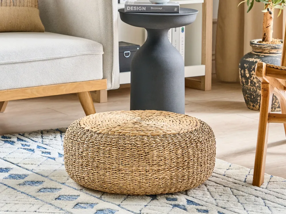 Móvel Multifuncional Pufe em jacinto de água espontâneo ⌀ 50 cm BACKAN