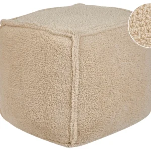 Pufe em tecido castanho evidente 40 x 40 x 40 cm ALIPUR Dimensões 180x90x40 cm